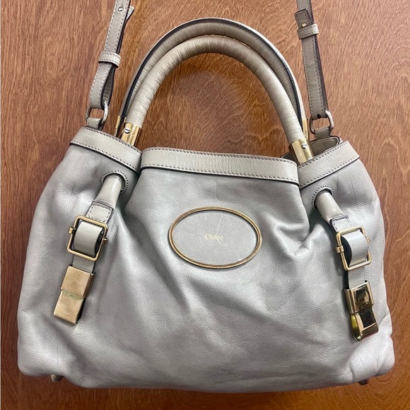 Chloe Victoria Gray Leather 2ways Handbag - Picture 2 of 15